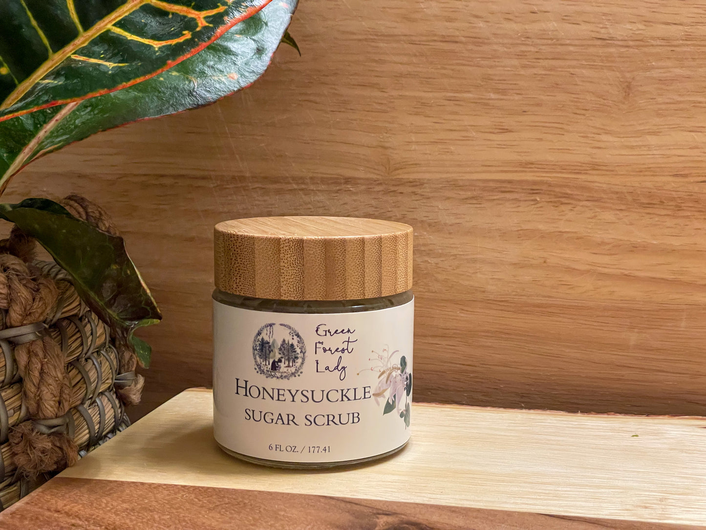 Sugar scrub in glass jar