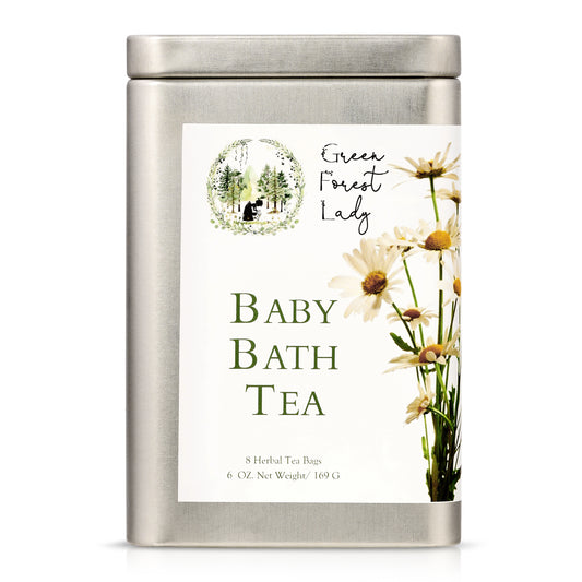 Tin of Baby Bath Tea 8 herbal tea bags 6 oz
