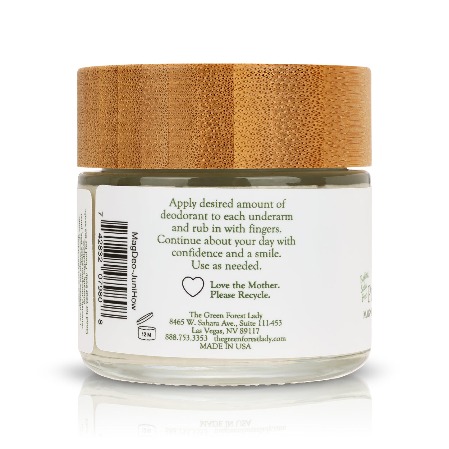 Pure Magnesium Deodorant - Baking Soda Free