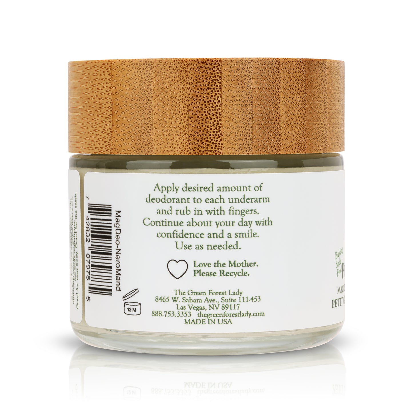 Pure Magnesium Deodorant - Baking Soda Free